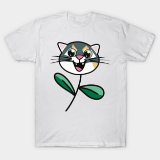 Flower Kitties Tri Color T-Shirt